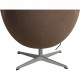 Arne Jacobsen Ægget stol i brun uld