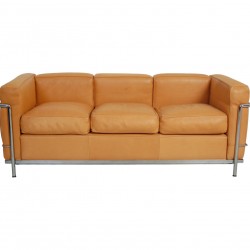 Le Corbusier 3-personers LC2 sofa i natur læder
