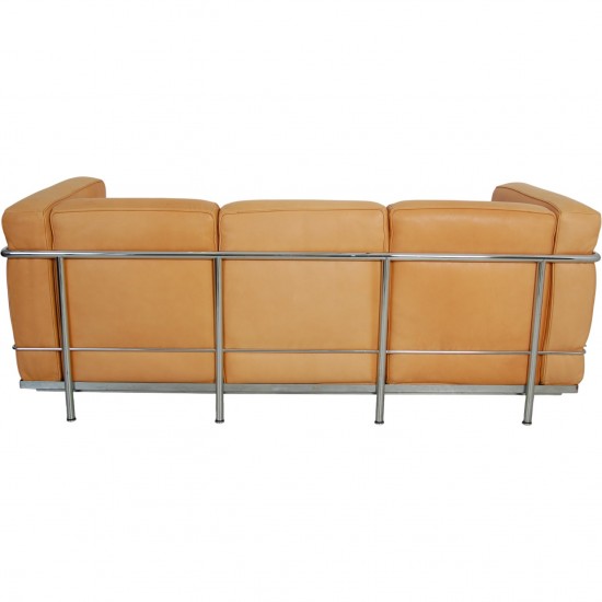 Le Corbusier 3-personers LC2 sofa i natur læder
