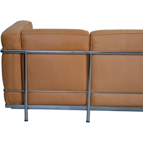 Le Corbusier 3-personers LC2 sofa i natur læder