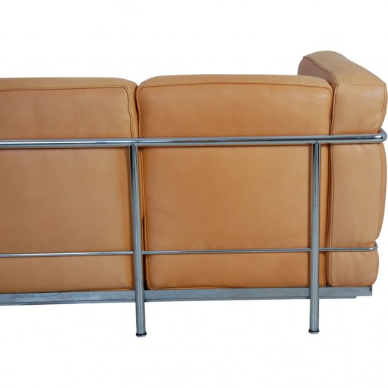 Le Corbusier 3-personers LC2 sofa i natur læder