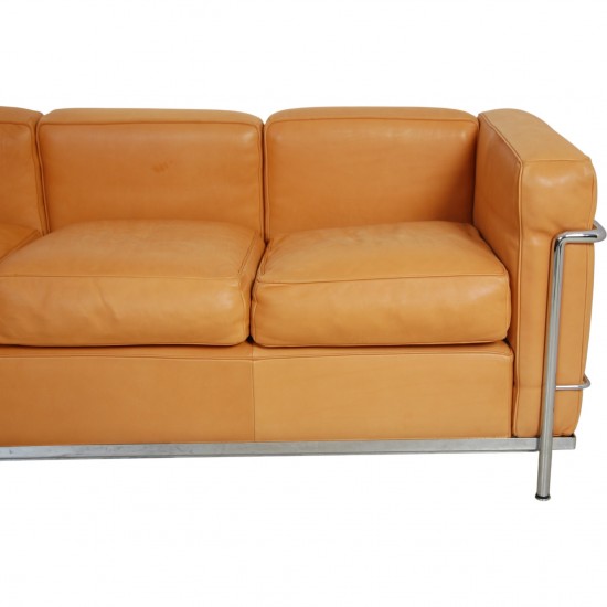 Le Corbusier 3-personers LC2 sofa i natur læder