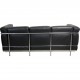 Le Corbusier 3-personers LC2 sofa i sort læder