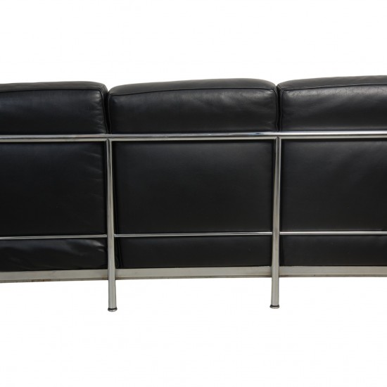 Le Corbusier 3-personers LC2 sofa i sort læder