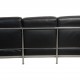 Le Corbusier 3-personers LC2 sofa i sort læder