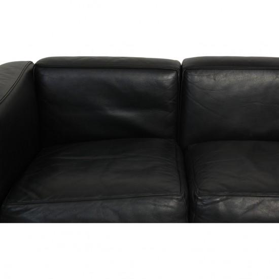 Le Corbusier 3-personers LC2 sofa i sort læder