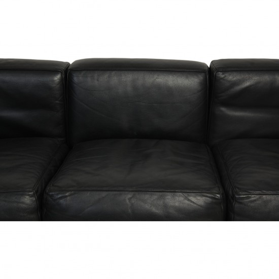 Le Corbusier 3-personers LC2 sofa i sort læder