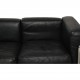 Le Corbusier 3-personers LC2 sofa i sort læder