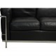 Le Corbusier 3-personers LC2 sofa i sort læder