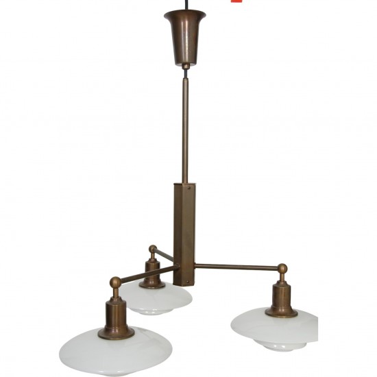 Poul Henningsen PH2/1 Stamme lysekrone i bruneret messing