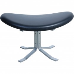 Erik Jørgensen Corona Footstool in black leather