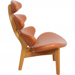 Poul M. Volther Corona chair in cognac aniline leather with oak frame
