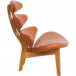 Poul M. Volther Corona chair in cognac aniline leather with oak frame