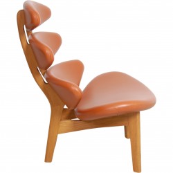 Poul M. Volther Corona chair in cognac aniline leather with oak frame