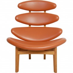 Poul M. Volther Corona chair in cognac aniline leather with oak frame