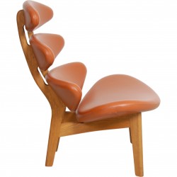 Poul M. Volther Corona chair in cognac aniline leather with oak frame