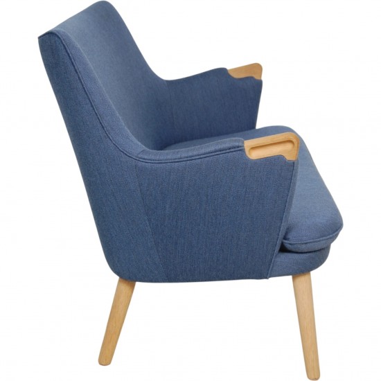 Hans Wegner CH72 2-personers sofa i blåt stof
