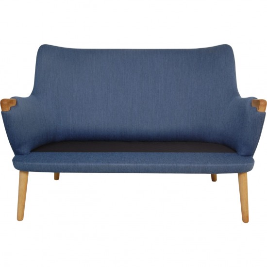 Hans Wegner CH72 2-personers sofa i blåt stof