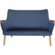 Hans Wegner CH72 2-personers sofa i blåt stof