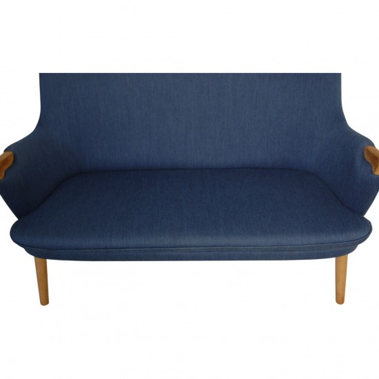 Hans Wegner CH72 2-personers sofa i blåt stof