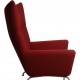 Hans Wegner Wingchair med skammel i rødt stof