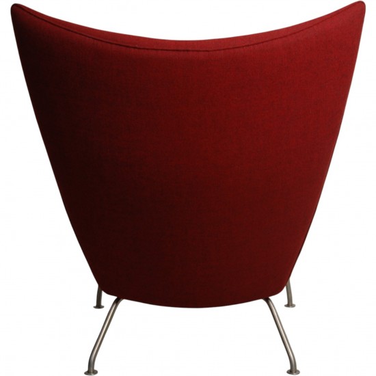 Hans Wegner Wingchair med skammel i rødt stof