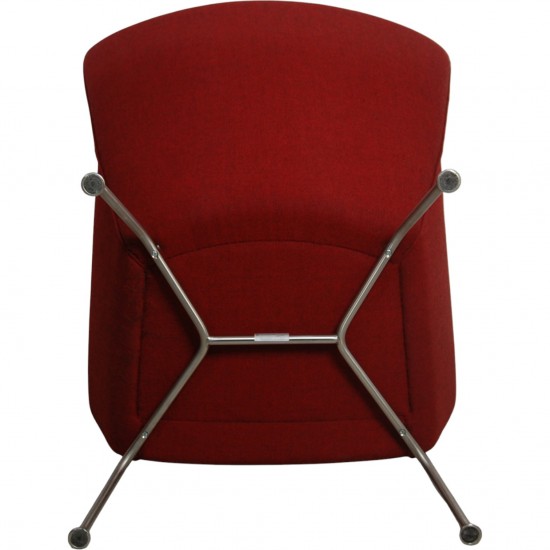 Hans Wegner Wingchair med skammel i rødt stof
