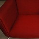Hans Wegner Wingchair med skammel i rødt stof