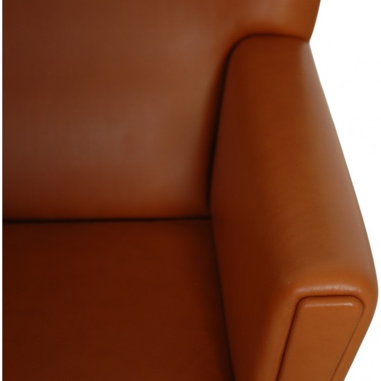 Hans Wegner CH445 Wingchair nybetrukket med cognac classic læder