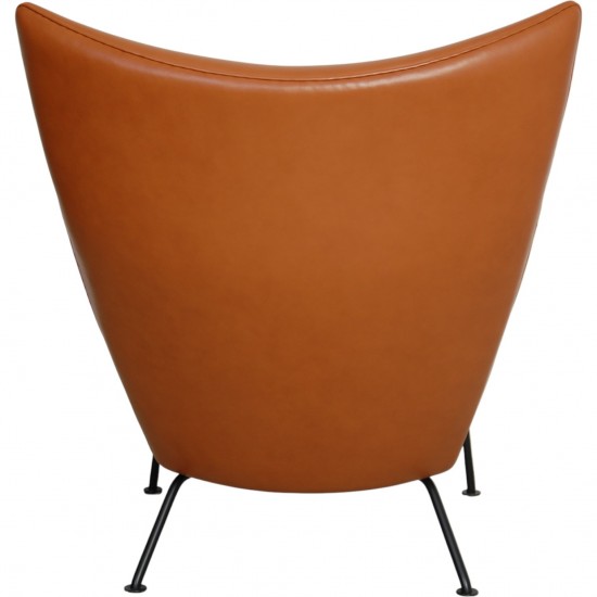 Hans Wegner CH445 Wingchair nybetrukket med cognac classic læder