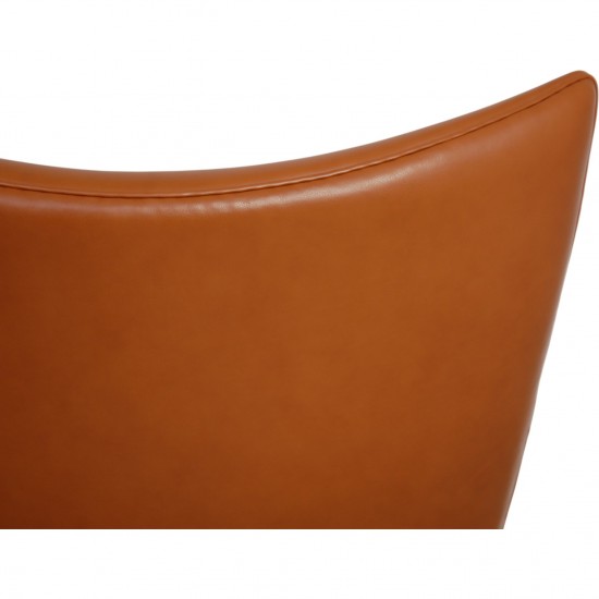 Hans Wegner CH445 Wingchair nybetrukket med cognac classic læder