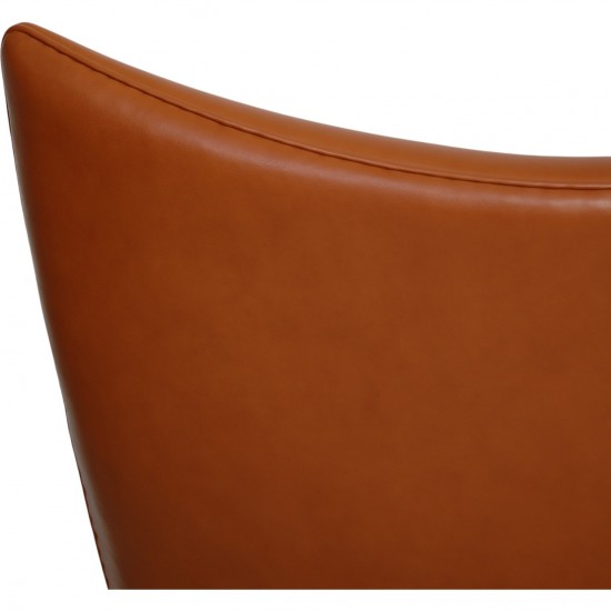 Hans Wegner CH445 Wingchair nybetrukket med cognac classic læder