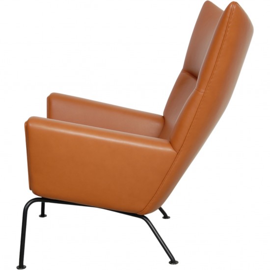 Hans Wegner CH445 Wingchair nybetrukket med cognac classic læder