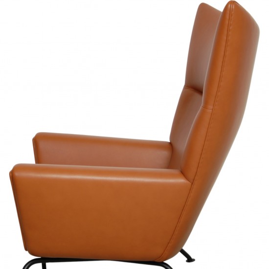 Hans Wegner CH445 Wingchair nybetrukket med cognac classic læder