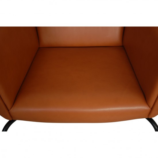 Hans Wegner CH445 Wingchair nybetrukket med cognac classic læder