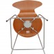 Arne Jacobsen 3187 Barstol i kirsebærtræ og sort læder