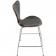 Arne Jacobsen 3187 Barstol i kirsebærtræ og sort læder