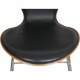 Arne Jacobsen 3187 Barstol i kirsebærtræ og sort læder