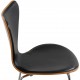 Arne Jacobsen 3187 Barstol i kirsebærtræ og sort læder