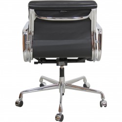 Charles Eames EA-217 office chair fully upholstered in black leather