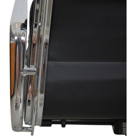 Charles Eames EA-217 kontorstol betrukket sort læder