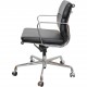 Charles Eames EA-217 kontorstol betrukket sort læder