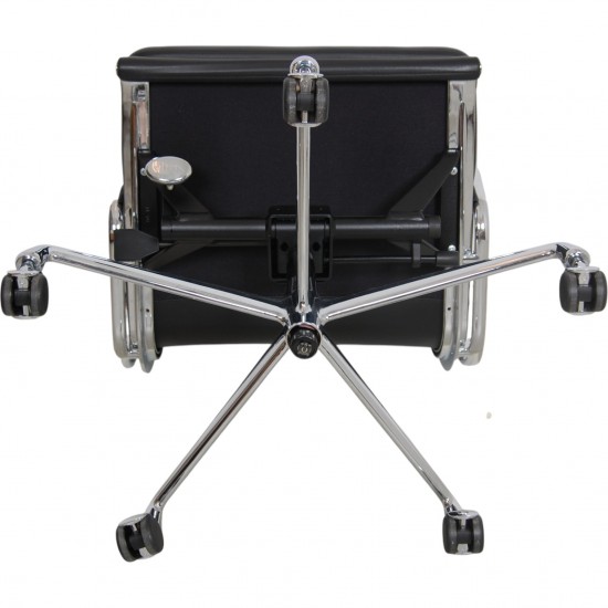 Charles Eames EA-217 kontorstol betrukket sort læder