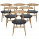 Sæt med 6 Hans Wegner CH33p stole i eg