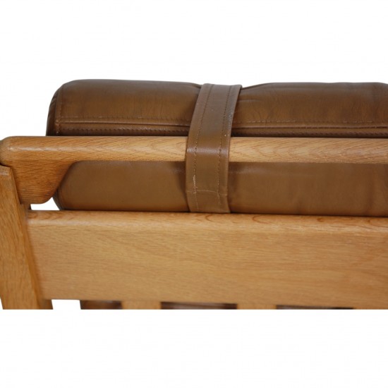 Hans Wegner GE-375 stol i brun læder