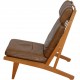 Hans Wegner GE-375 stol i brun læder