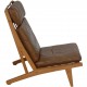 Hans Wegner GE-375 stol i brun læder