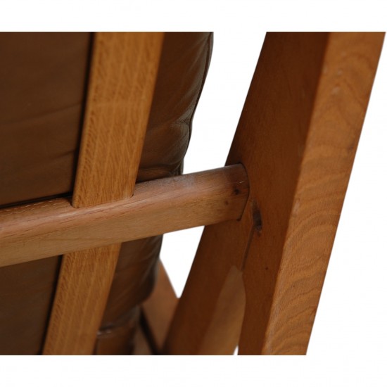 Hans Wegner GE-375 stol i brun læder