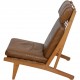 Hans Wegner GE-375 stol i brun læder