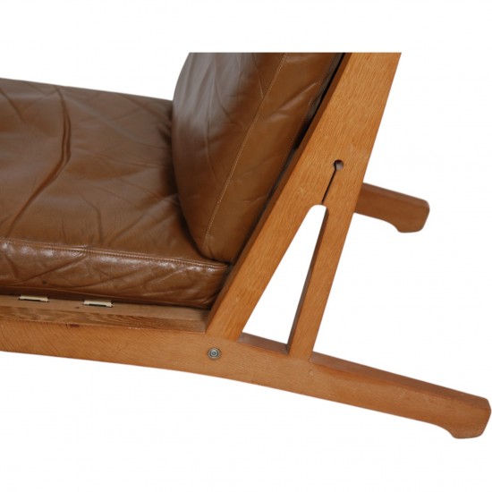 Hans Wegner GE-375 stol i brun læder